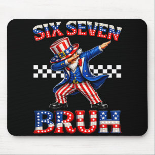 Boys Six Seven Meme Uncle Sam 67 4th Of July Kids Mouse Mat