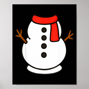 Boys Snowman Shirt Kids Snowman Costume Christmas  Poster