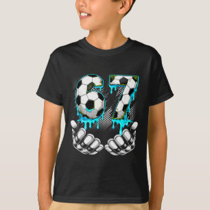 Boys Soccer 67 6 7 Six Seven Meme Funny Gen Alpha  T-Shirt