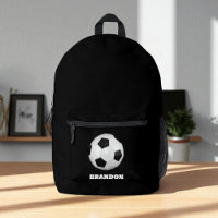 Boys Soccer Ball Black Stylish Custom Name Kids