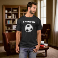 Boys Soccer Ball Black Stylish Custom Name Men