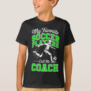 Boys Soccer Coach My Favourite Soccer Players Lime T-Shirt