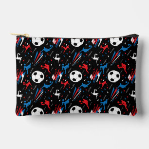 Boys Soccer Player - Red White Blue Freestyle Accessory Pouch