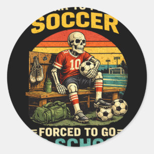 Boys Soccer Player Shirt Playing Soccer Funny  Classic Round Sticker