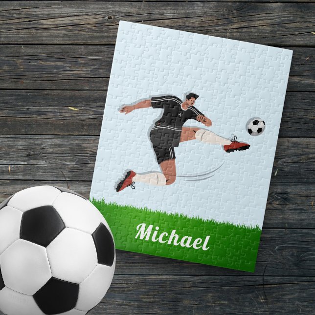 Boy's Soccer Player's Name Athlete Sport Theme Kid Jigsaw Puzzle (Creator Uploaded)