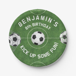 Boys Soccer Sports Birthday Paper Plate