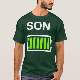 Boys Son Battery   Mummy and Daddy Low Battery  T-Shirt