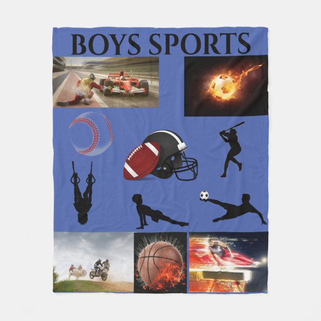 BOYS SPORTS FLEECE BLANKET. (Front)