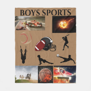 BOYS SPORTS FLEECE BLANKET.