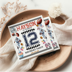 Boys Sports Football Birthday Party Napkin