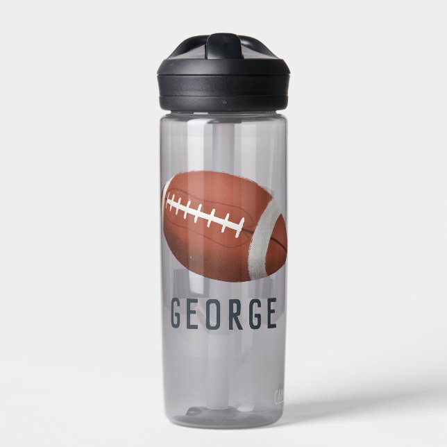 Boys Sporty American Football Kids Water Bottle (Front)