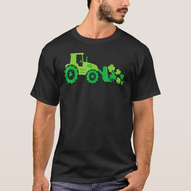 Boys St Patricks Day Crane Truck Construction Todd T-Shirt (Front)
