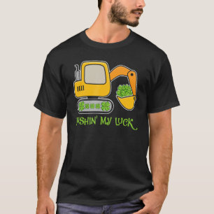 Boys St Patricks Day Crane Truck Construction Todd T-Shirt