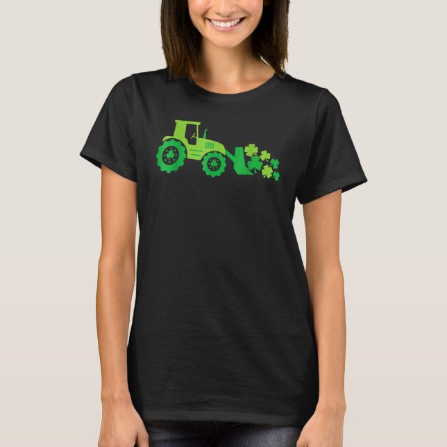 Boys St Patricks Day Crane Truck Construction Todd T-Shirt (Front)