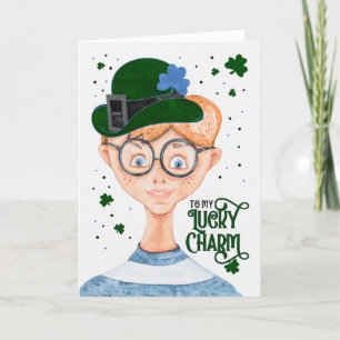 Boys St. Patrick's Day Cute Irish Lad Holiday Card