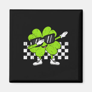 Boys St Patricks Day Toddler Lucky Dabbing Shamroc Magnet