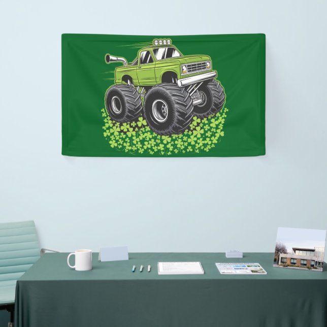 Boys St Patricks Day Toddler Lucky Monster Truck  Banner (Tradeshow)