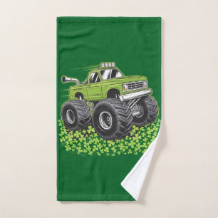 Boys St Patricks Day Toddler Lucky Monster Truck  Hand Towel