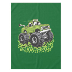Boys St Patricks Day Toddler Lucky Monster Truck  Tablecloth