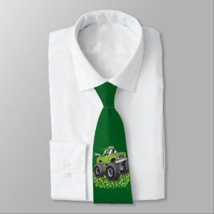 Boys St Patricks Day Toddler Lucky Monster Truck  Tie