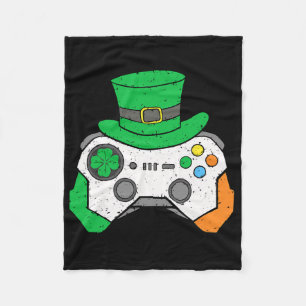 Boys St Patricks Day Video Game Controller Mens Ir Fleece Blanket