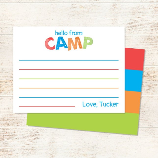 Boys Summer Camp Stationery Colourful Rustic Card (Creator Uploaded)
