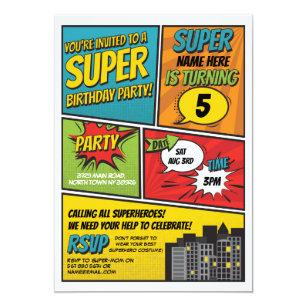 superhero invitations announcements zazzle uk