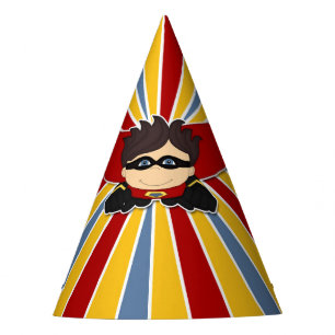 Boy's Superhero Themed Comic Book Birthday Party Hat