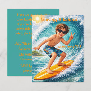 Boys Surfing Party Digital Download Invitation