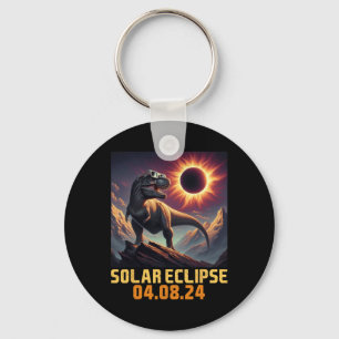 Boys T Rex Dinosaur Astronaut Total Solar Eclipse  Key Ring