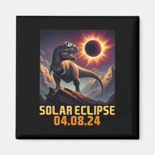 Boys T Rex Dinosaur Astronaut Total Solar Eclipse Magnet