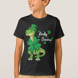 Boys T Rex St. Patricks Day Lucky Saurus T-Shirt