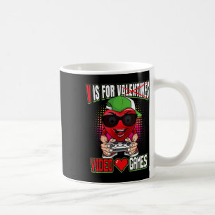Boys Teen Valentines Day V Is For Video Games Gami Coffee Mug