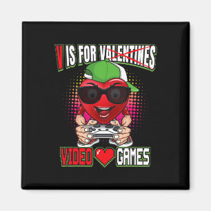 Boys Teen Valentines Day V Is For Video Games Gami Magnet