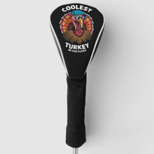 Boys Thanksgiving Kids Coolest Turkey In The Flock Golf Head Cover