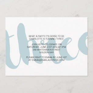 Boys Third Birthday Invitation