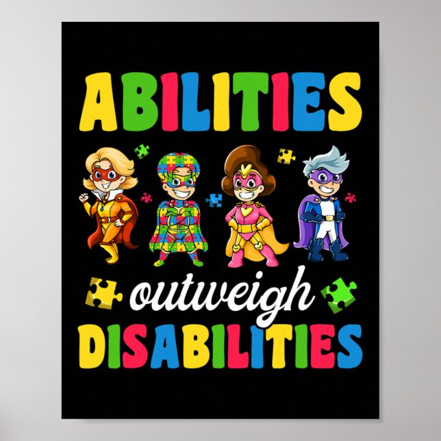 Boys Toddler Autism  Disabilities Awareness Poster (Front)