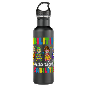 Boys Toddler Autism Shirts, Abilities Outweigh Dis 710 Ml Water Bottle