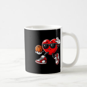 Boys Toddler Cute Heart Playing Basketball Valenti Coffee Mug