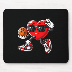 Boys Toddler Cute Heart Playing Basketball Valenti Mouse Mat