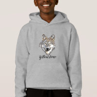 Boy's Top Hooded Sweatshirt Yellowstone Wolf