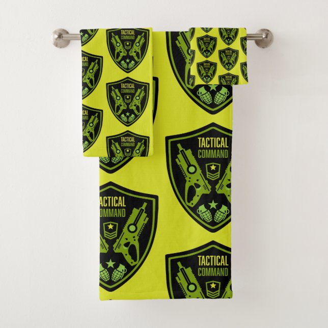 Boys Toy Dart Gun Battle Bath Towel Set (Insitu)