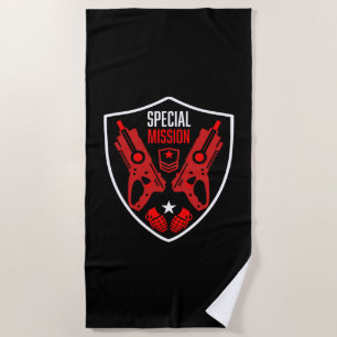 Boys Toy Dart Gun Battle Beach Towel