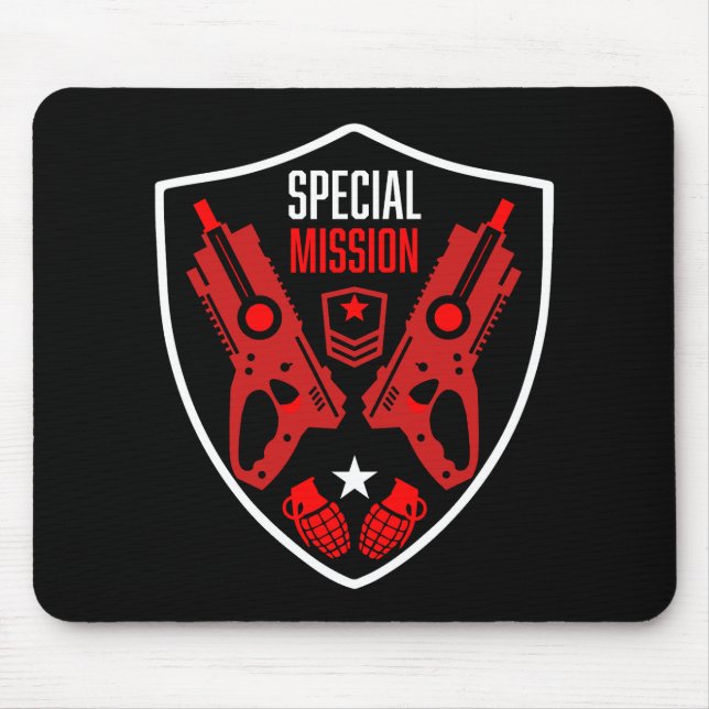 Boys Toy Dart Gun Battle Mouse Mat (Front)