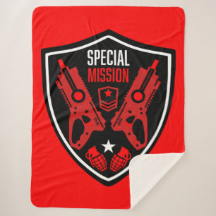 Boys Toy Dart Gun Battle Sherpa Blanket