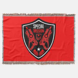 Boys Toy Dart Gun Battle Throw Blanket