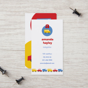 Boys Toys Car Transport Babysitter Profile Card