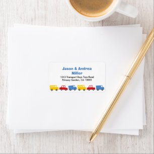 Boys Toys Colourful Transport Car Bus Truck Addres Label