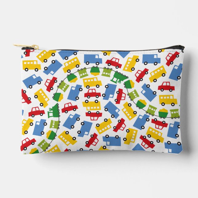 Boys Toys Colourful Transport Kid's Birthday Party Accessory Pouch (Front)