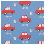 Boys Toys Cute Red Cars Vroom Monogram Kid&#39;s Name Fabric
